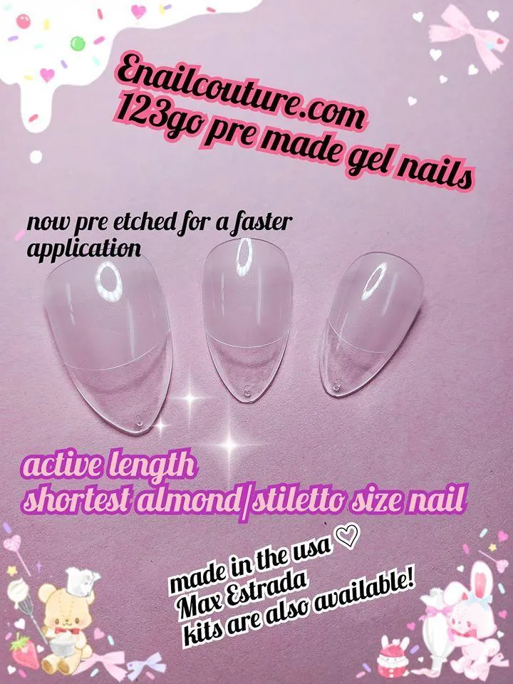 123 Go! Nail KIT (Soft Gel Full Cover Tips Kit for Soak Off Nail Extensions, Jelly Tips False Press on Nails)