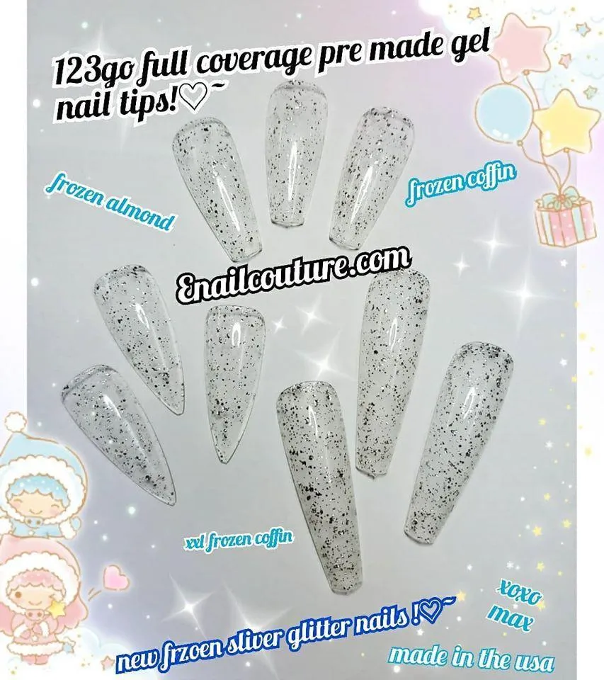 123 Go! Nail KIT (Soft Gel Full Cover Tips Kit for Soak Off Nail Extensions, Jelly Tips False Press on Nails)