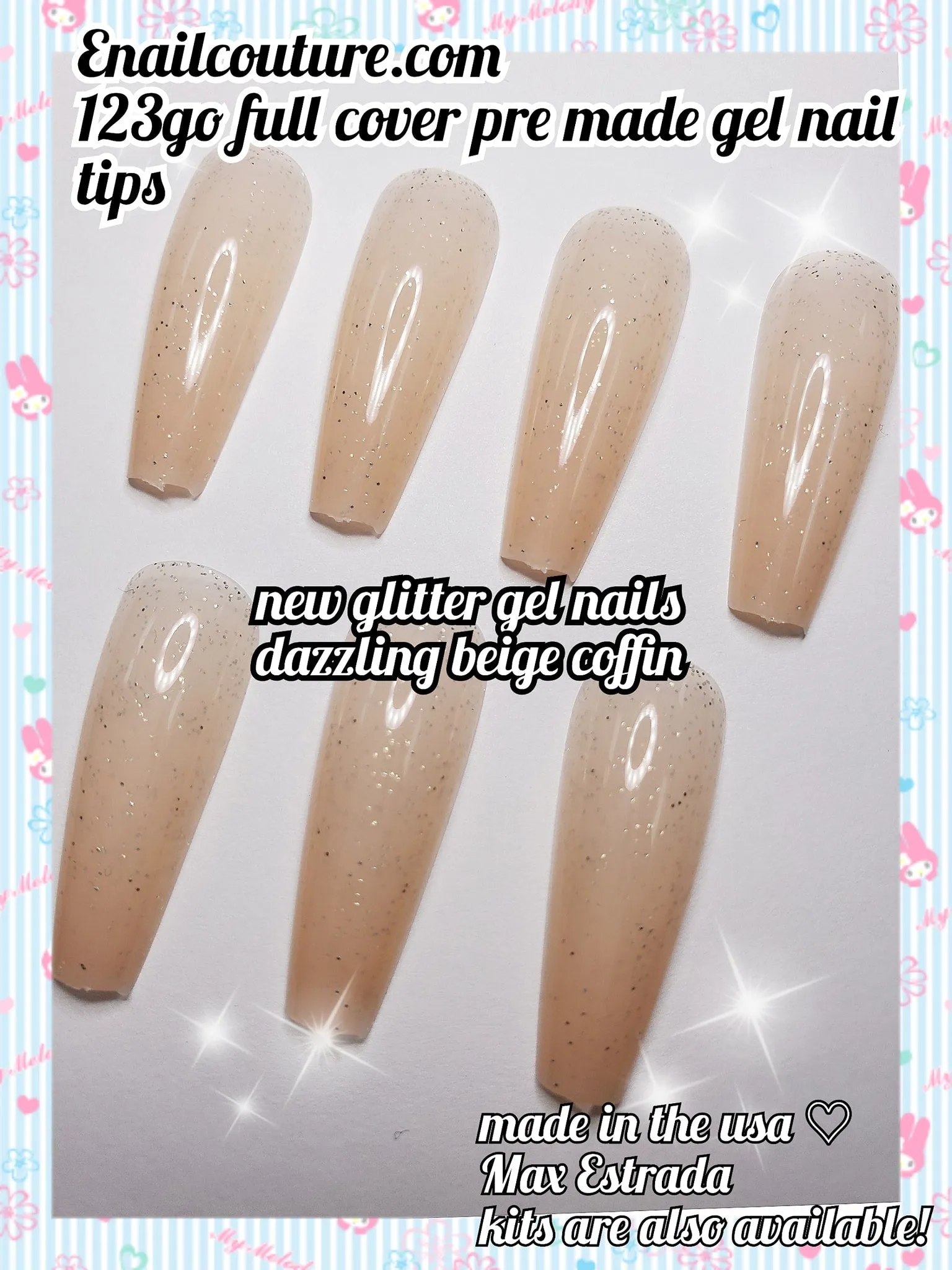 123 Go! Nail KIT (Soft Gel Full Cover Tips Kit for Soak Off Nail Extensions, Jelly Tips False Press on Nails)