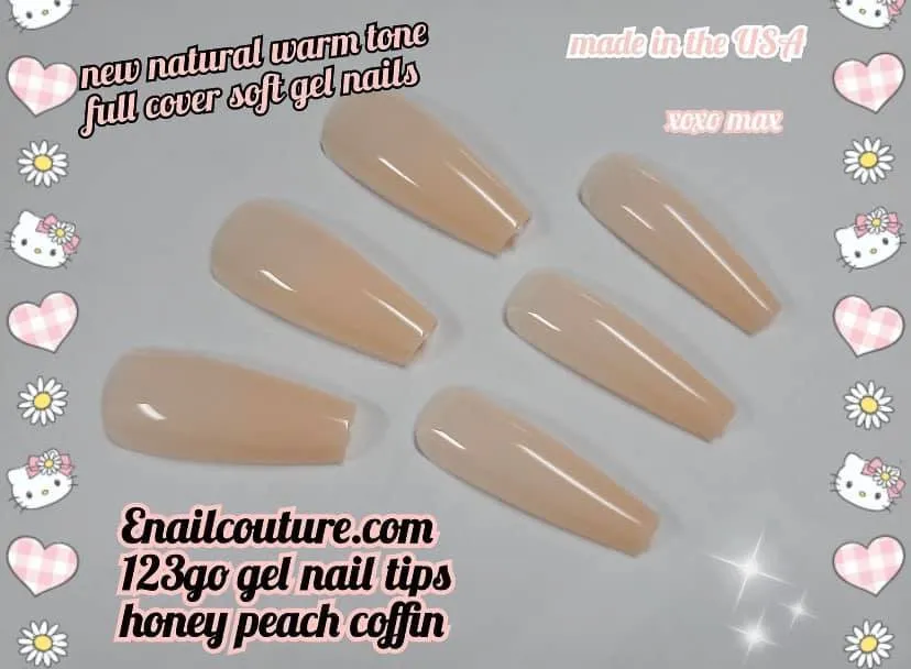 123 Go! Nail KIT (Soft Gel Full Cover Tips Kit for Soak Off Nail Extensions, Jelly Tips False Press on Nails)