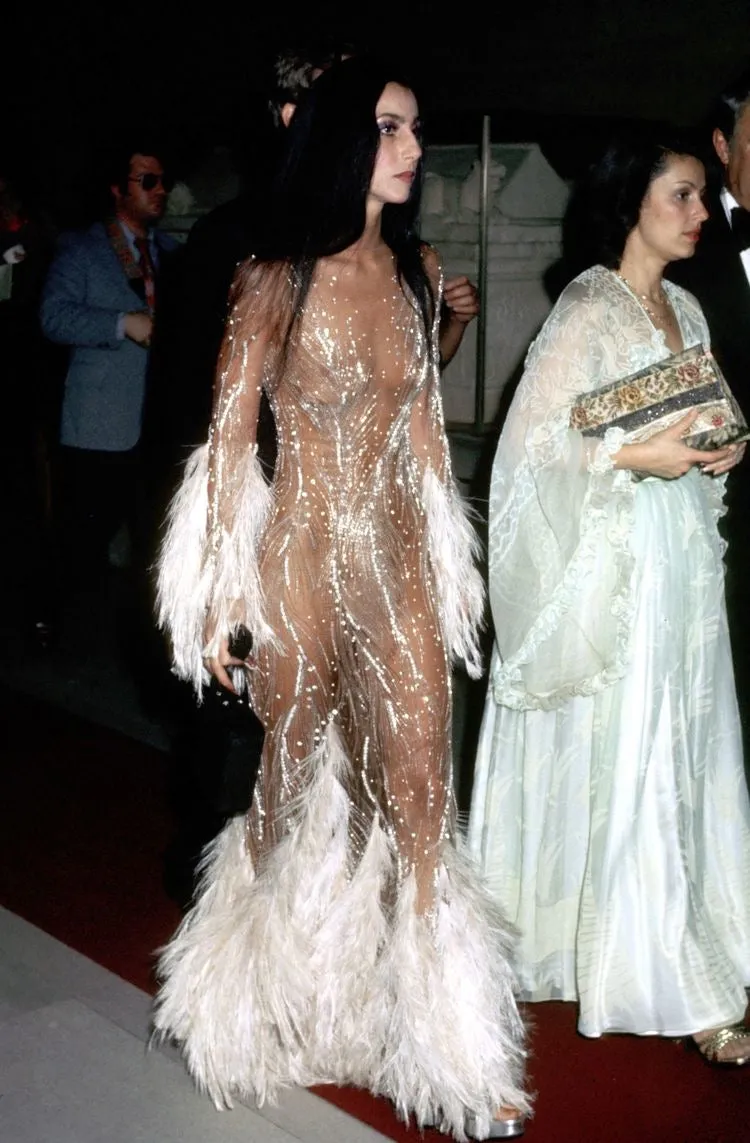 1980s Bob Mackie Sheer Beaded Gown - M