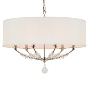 6 Light Polished Nickel Modern Chandelier - C193-8006-PN