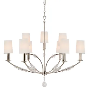 9 Light Polished Nickel Modern Chandelier - C193-8009-PN