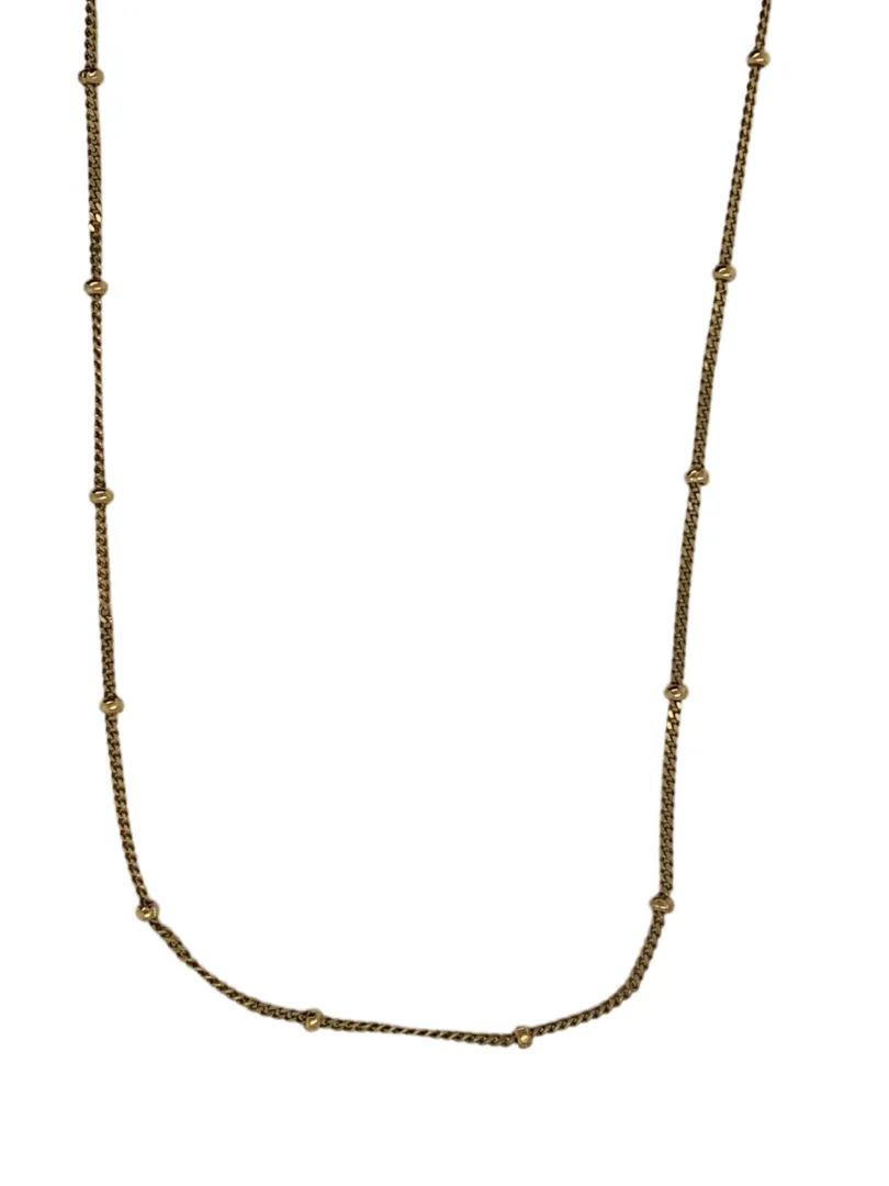 925 Gold Plated Beaded Silver Chain Preowned