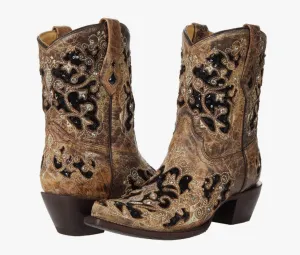 A4190 - Corral Boots Women’s Brown Inlay Booties