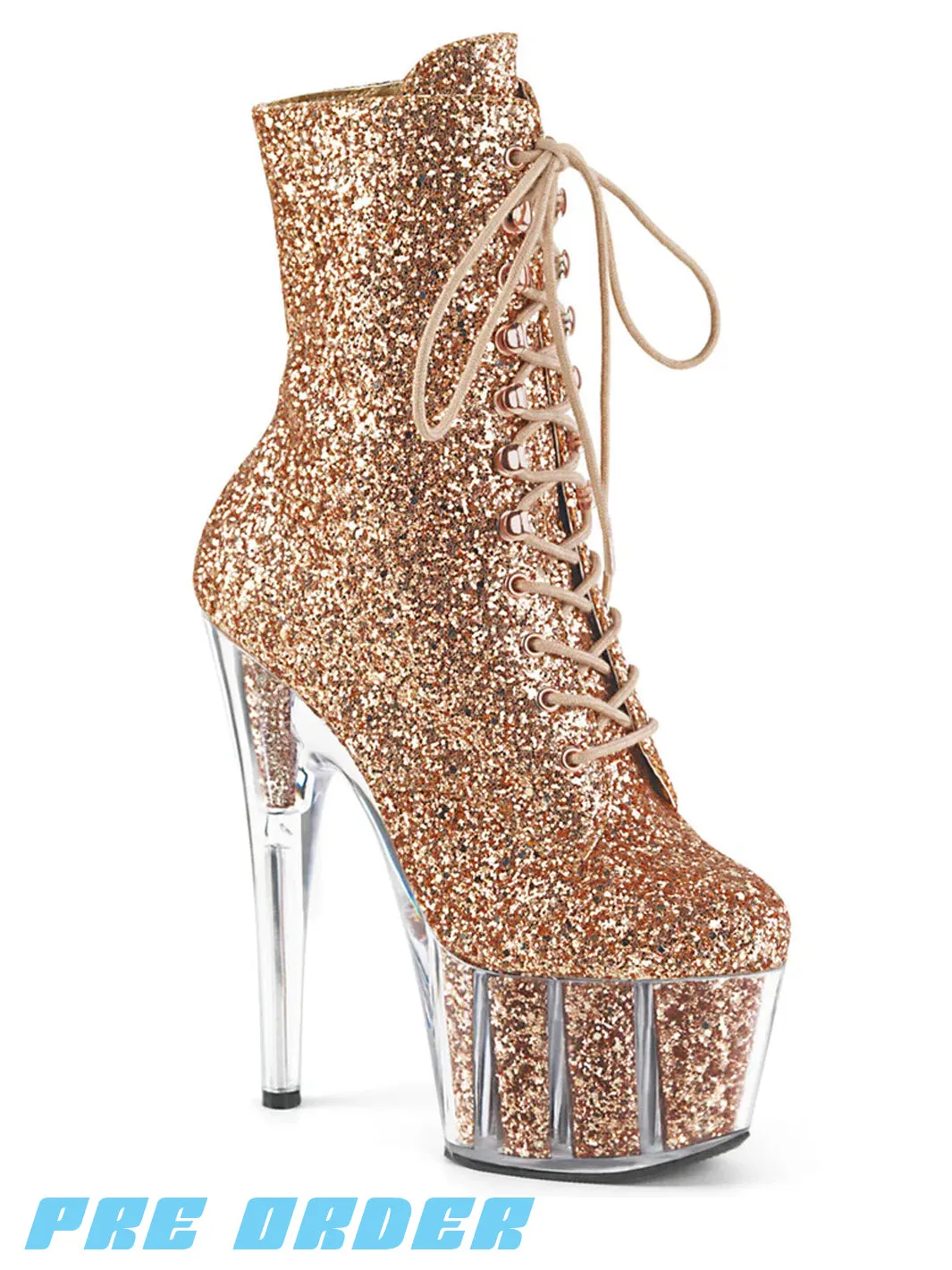 ADORE-1020G HEELS - ROSE GOLD GLITTER ✰ PRE ORDER ✰