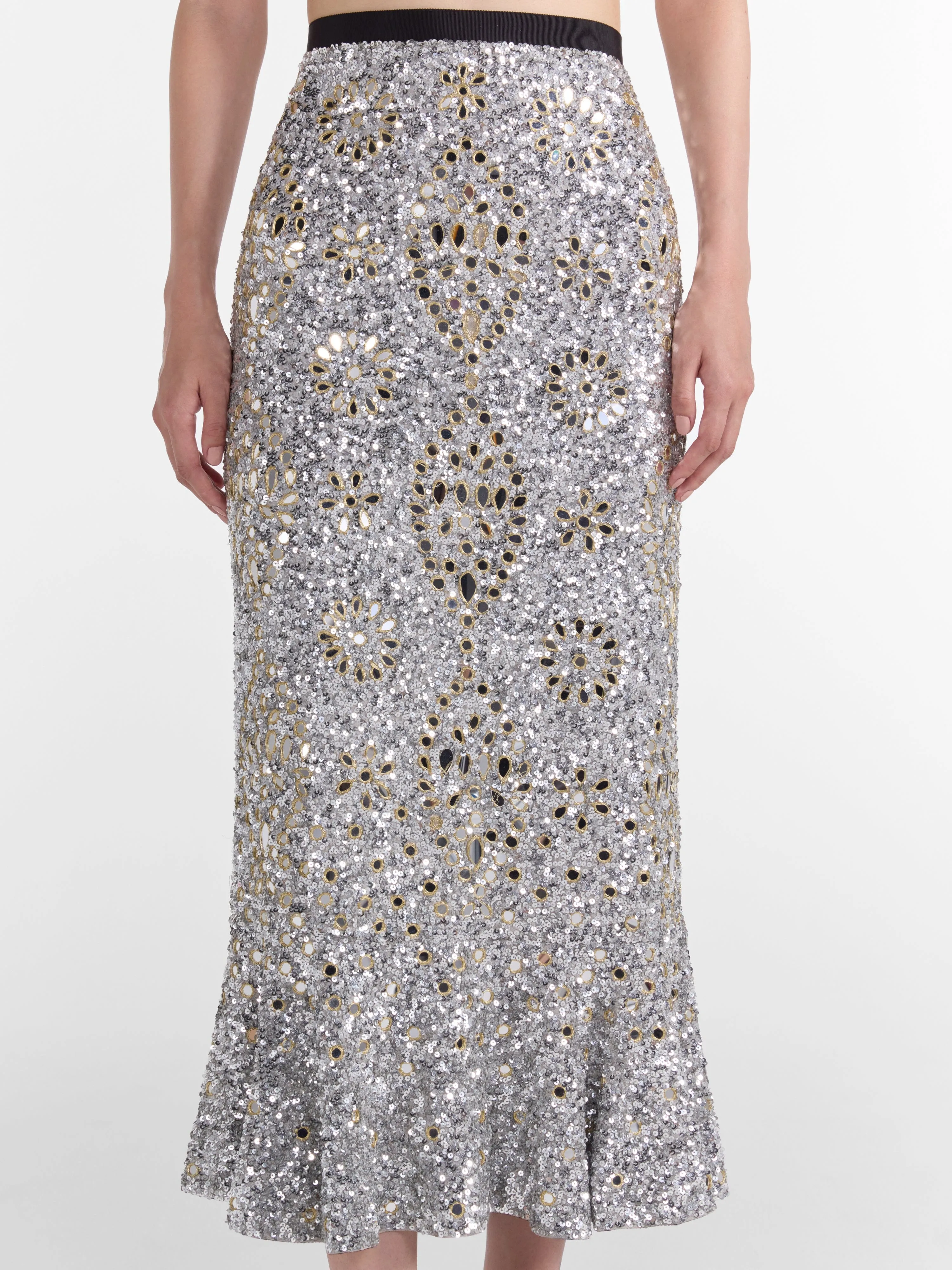 Aidan Skirt in Silver Sequin