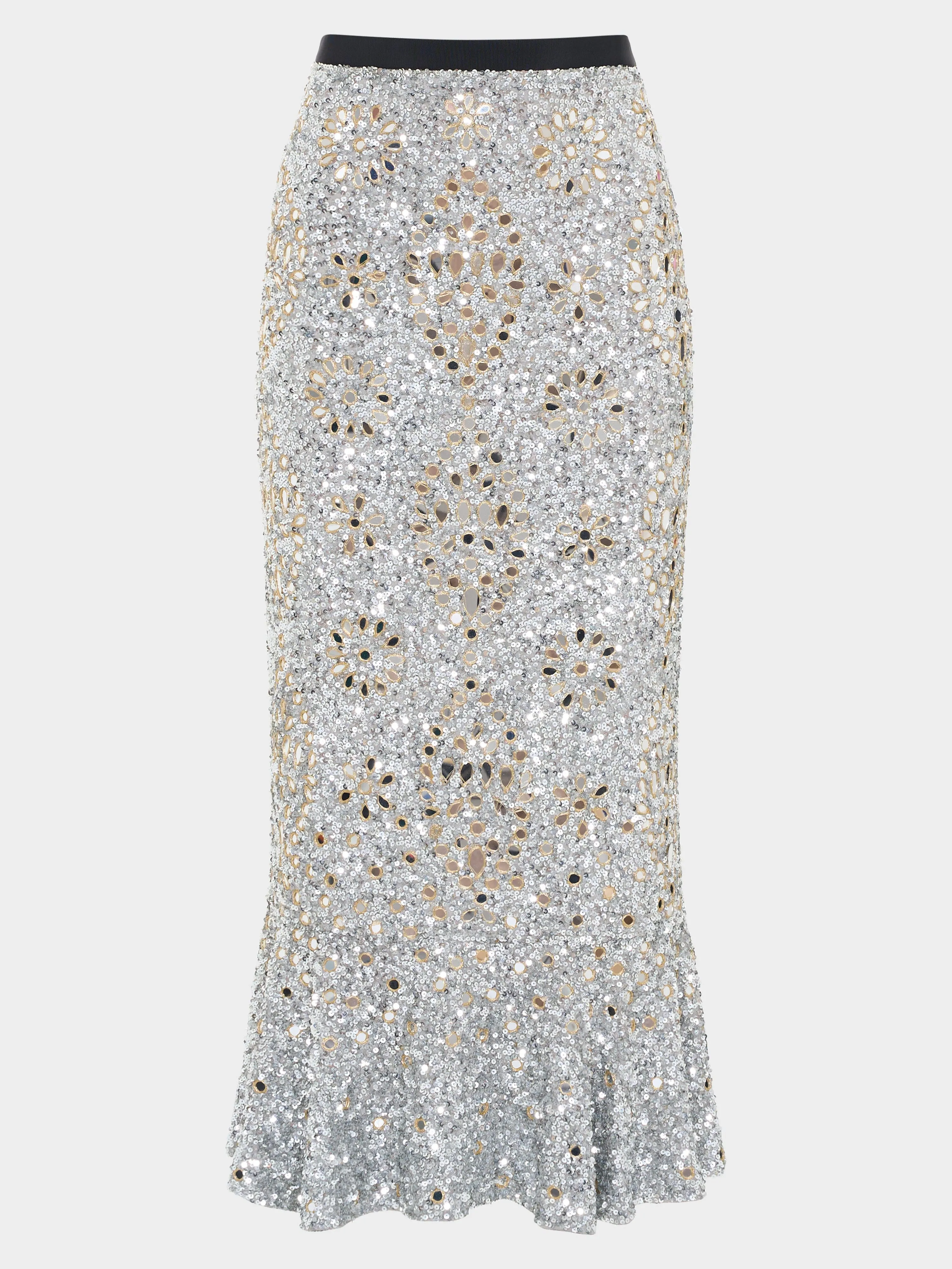 Aidan Skirt in Silver Sequin