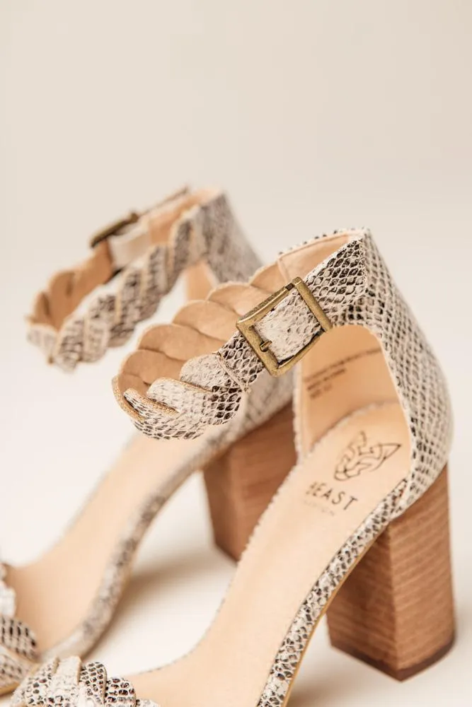 Alisa Braided Heels in Snake Print