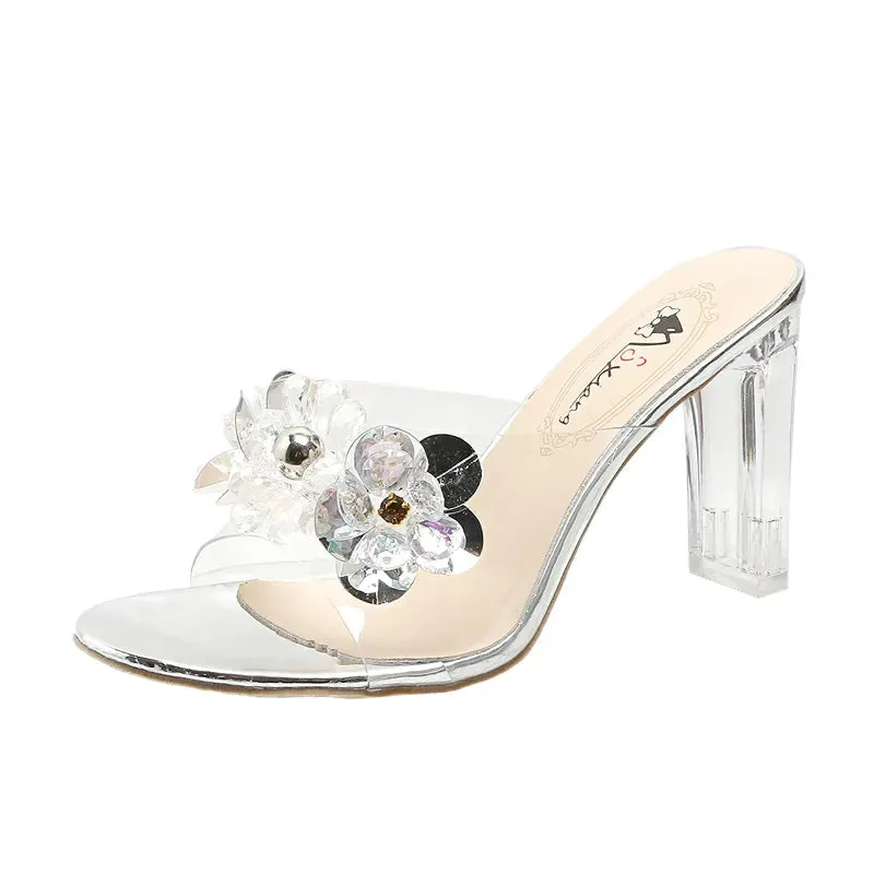 AMOZAE- - Rimocy Fashion Clear High Heels Sandals