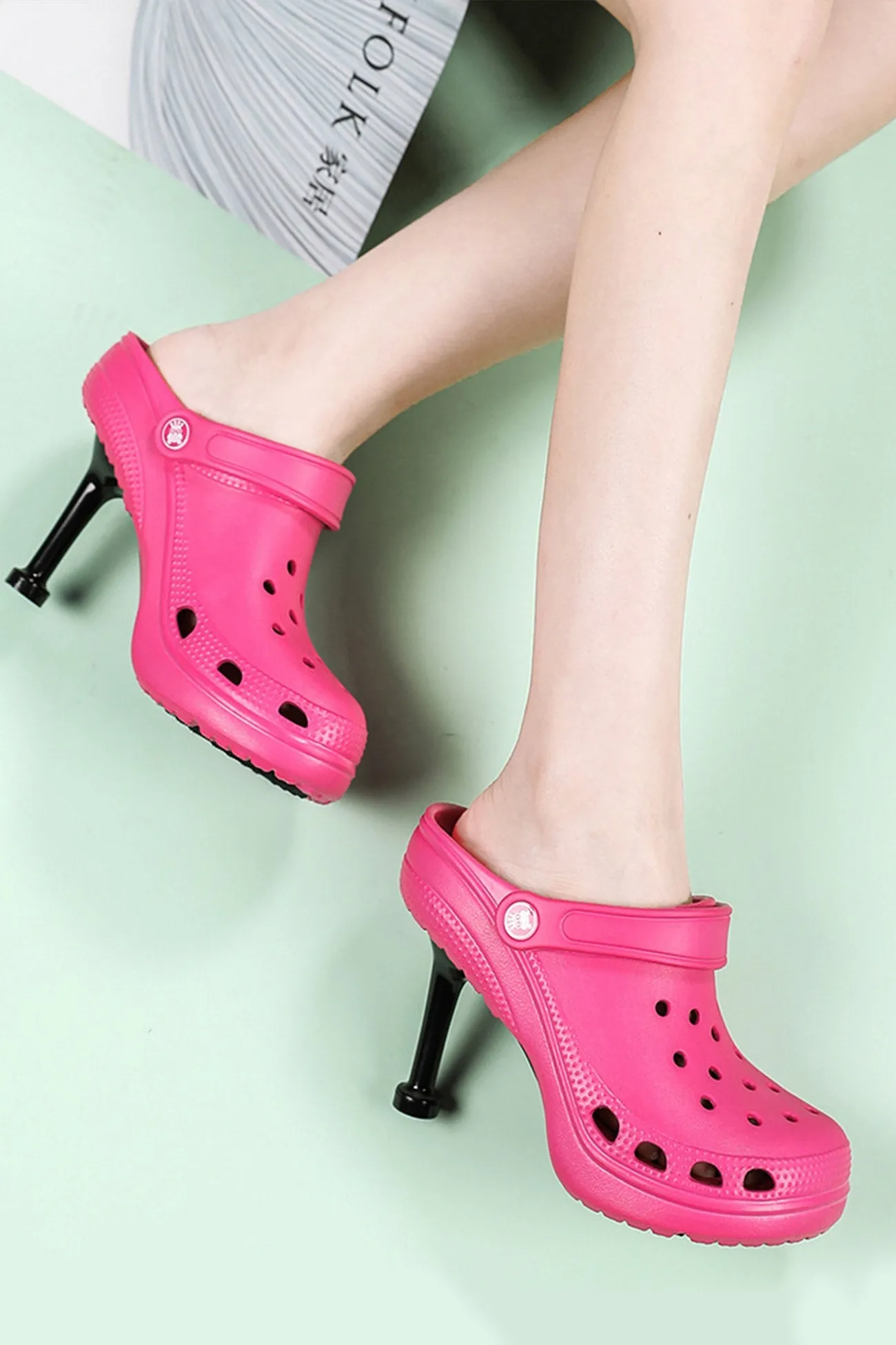 Amozae-Solid Color High Heel Clog