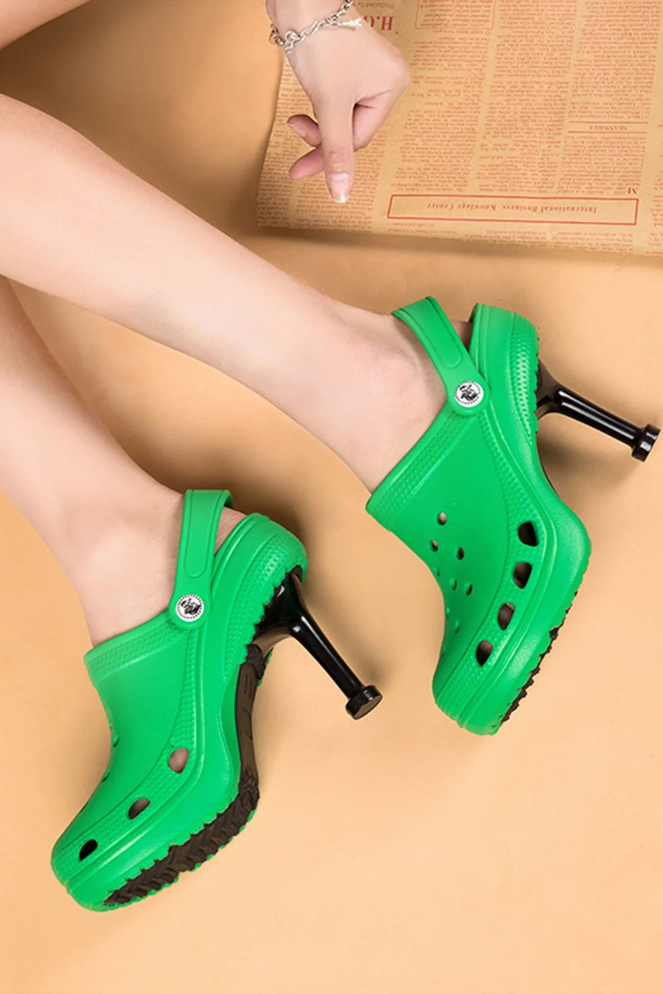 Amozae-Solid Color High Heel Clog