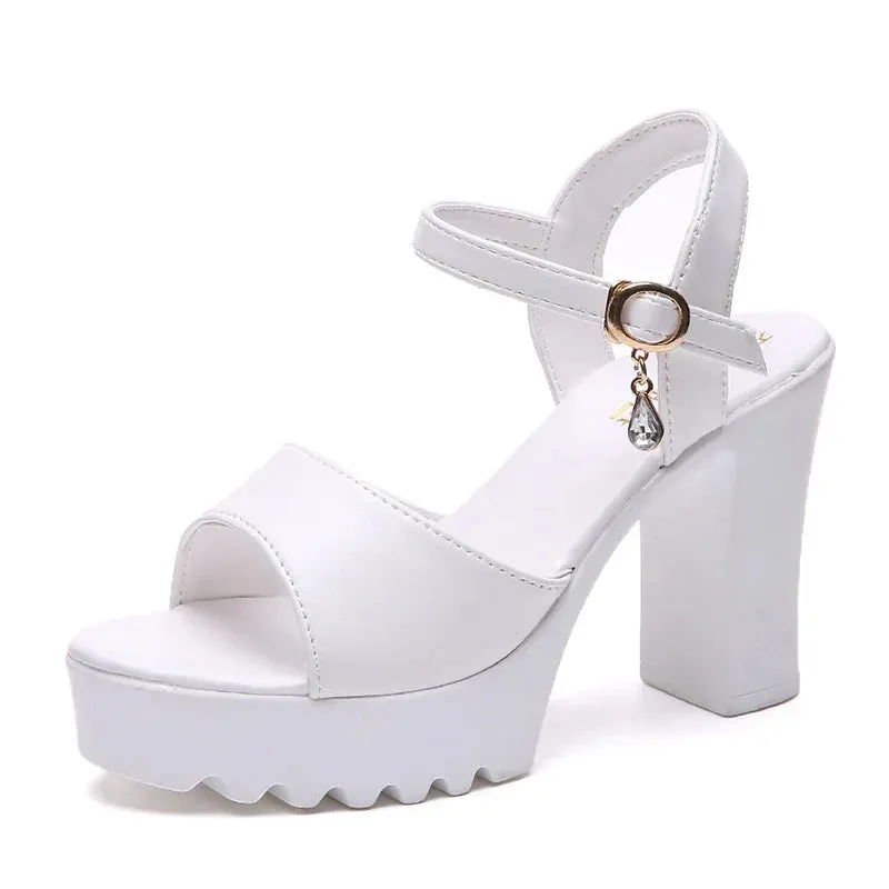 Amozae-Women Fish Mouth Platform High Heels Wedges Buckle Slope Sandals Women Shoes Woman Platform High Heels Sandals High Heels