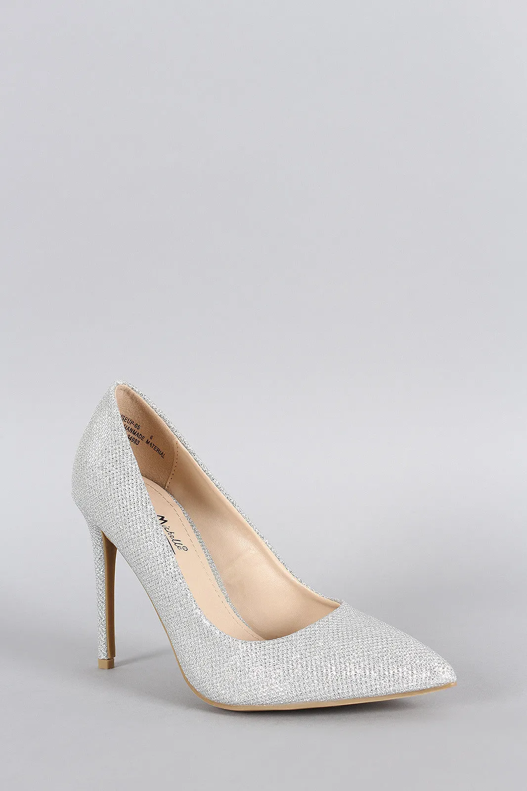 Anne Michelle Glitter Pointy Toe Pump