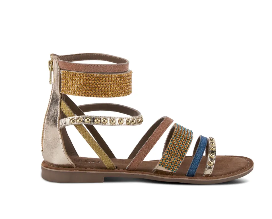 Azura BELALIA - GLDM Gold Multi Leather SlingBack Sandals