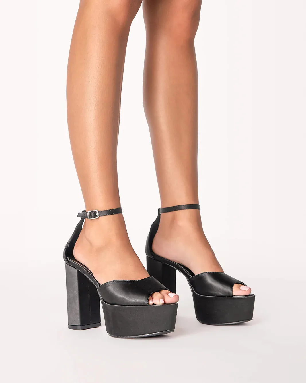 BILLINI - ROMARA HEEL BLACK SATIN