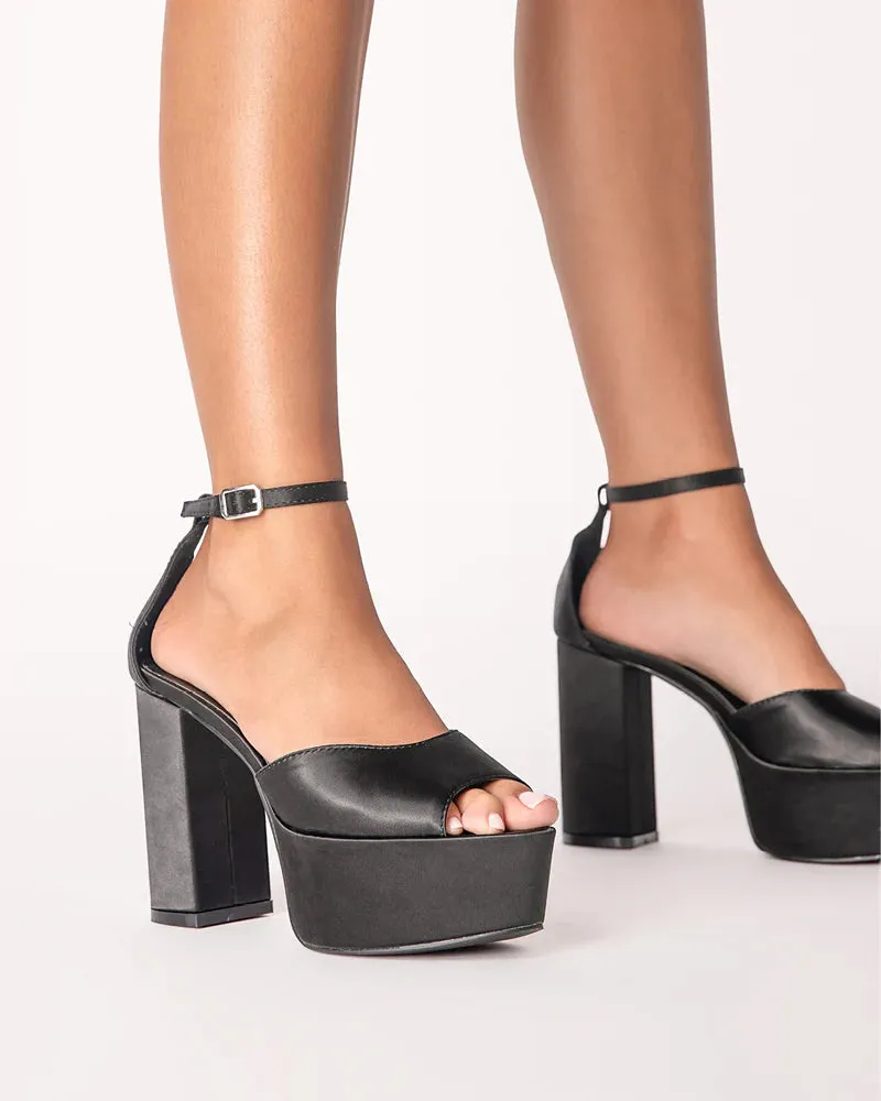 BILLINI - ROMARA HEEL BLACK SATIN