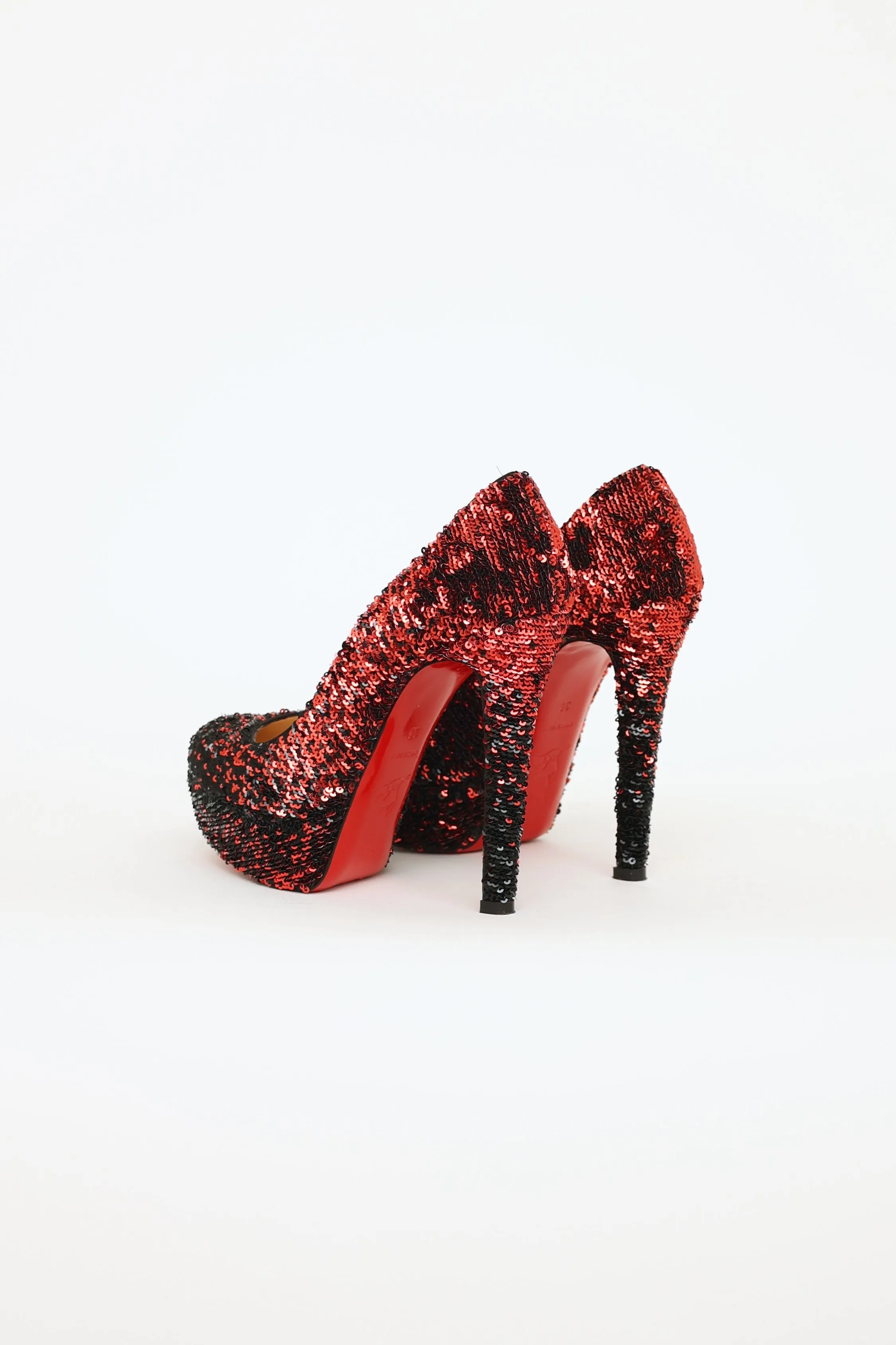 Black & Red Sequin Bianca Pumps