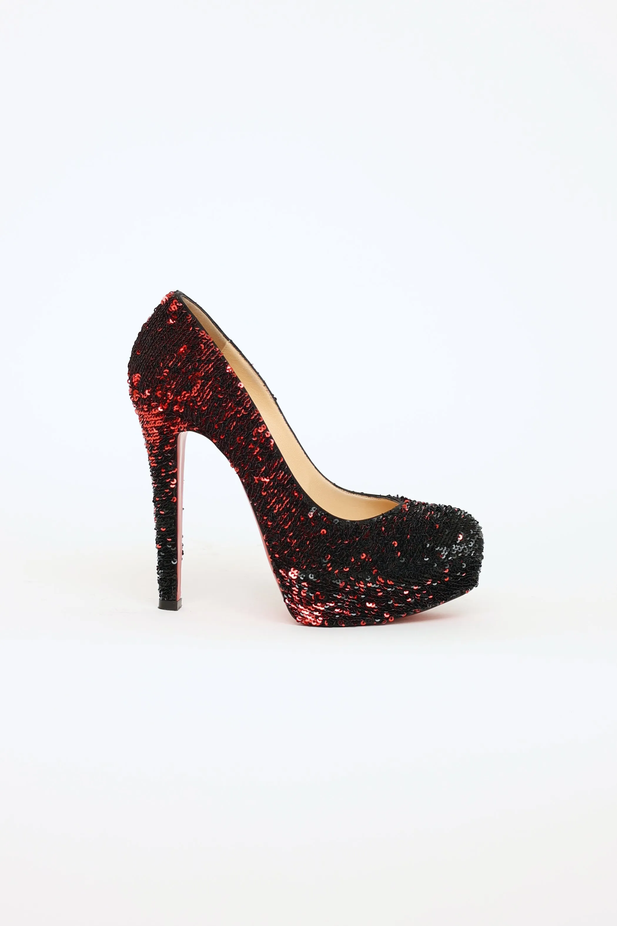 Black & Red Sequin Bianca Pumps