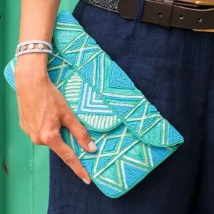 Blue Turquoise/Sea Green Mzuri Clutch Bag