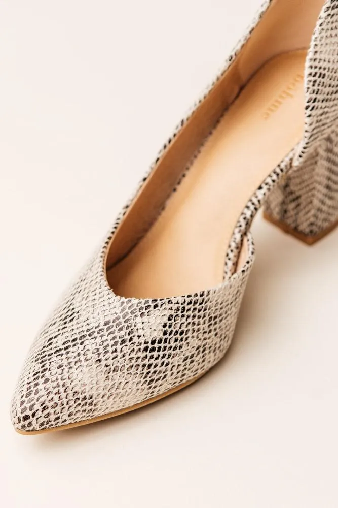 Celeste Open Side Heel in Snake Print