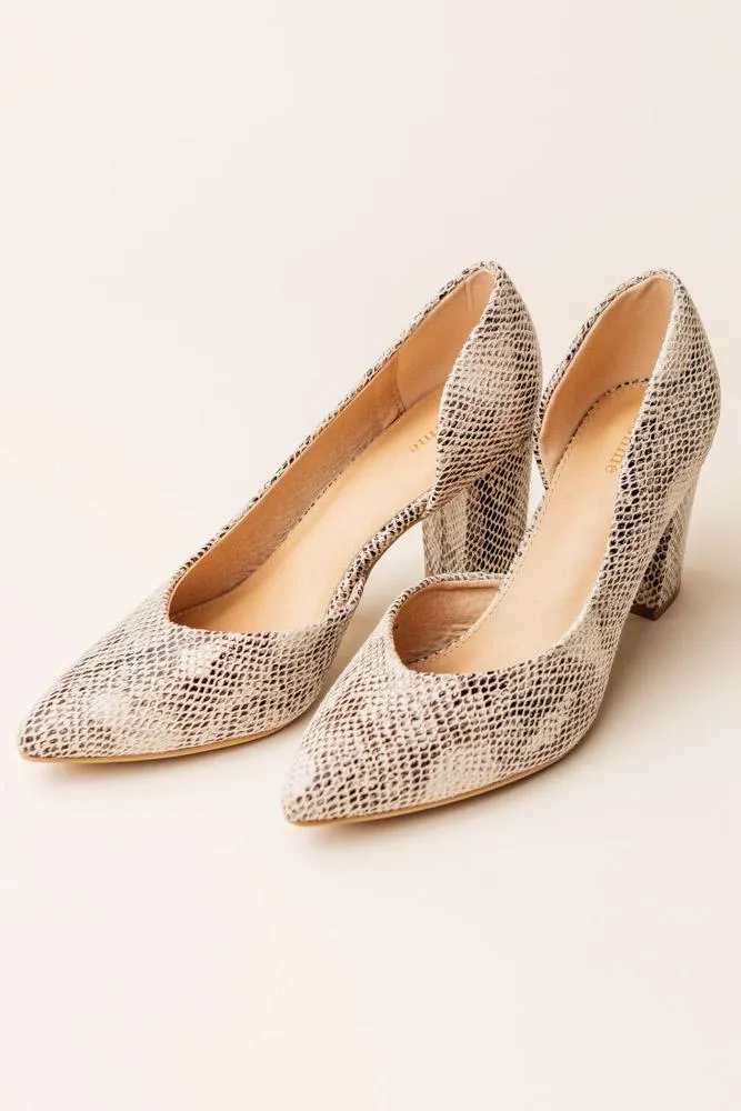 Celeste Open Side Heel in Snake Print