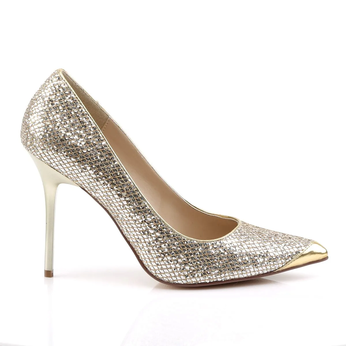 CLASSIQUE-20 Gold Glittery Lame Pu