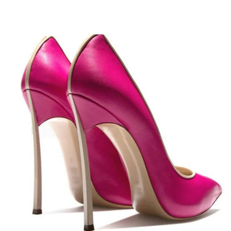 Contrast Coloured 12 cm High Heel Pumps