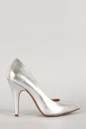 Delicious Metallic Pointy Toe Dorsay Pump