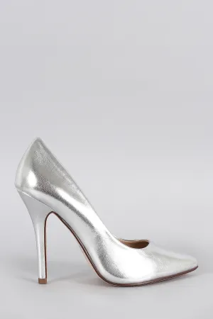 Delicious Metallic Pointy Toe Stiletto Pump