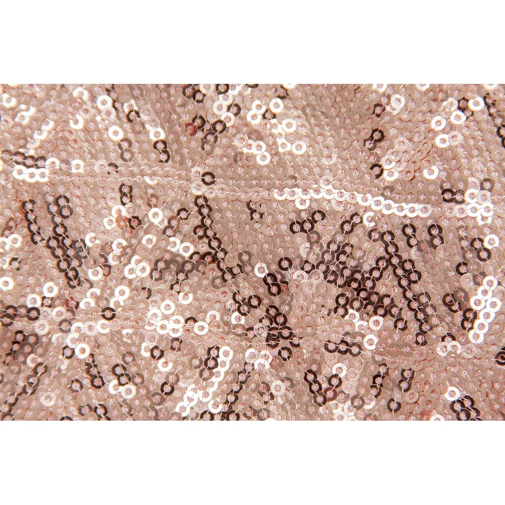 Diamond Glitz Sequin Rectangular Tablecloth 90"x156" - Blush/Rose Gold