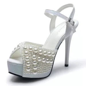 Elegant Pearl wedding bridal Sandals