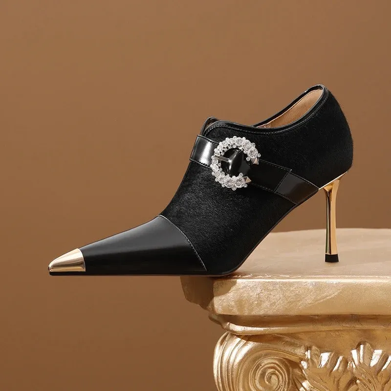 Elevated Elegance Buckle Design Pointed Heels