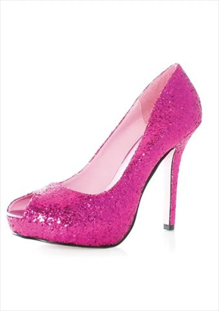 Ella 5 Inch Open Toe Glitter Pump