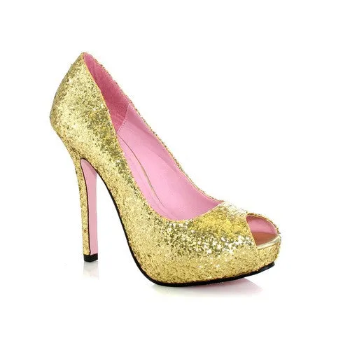 Ella 5 Inch Open Toe Glitter Pump