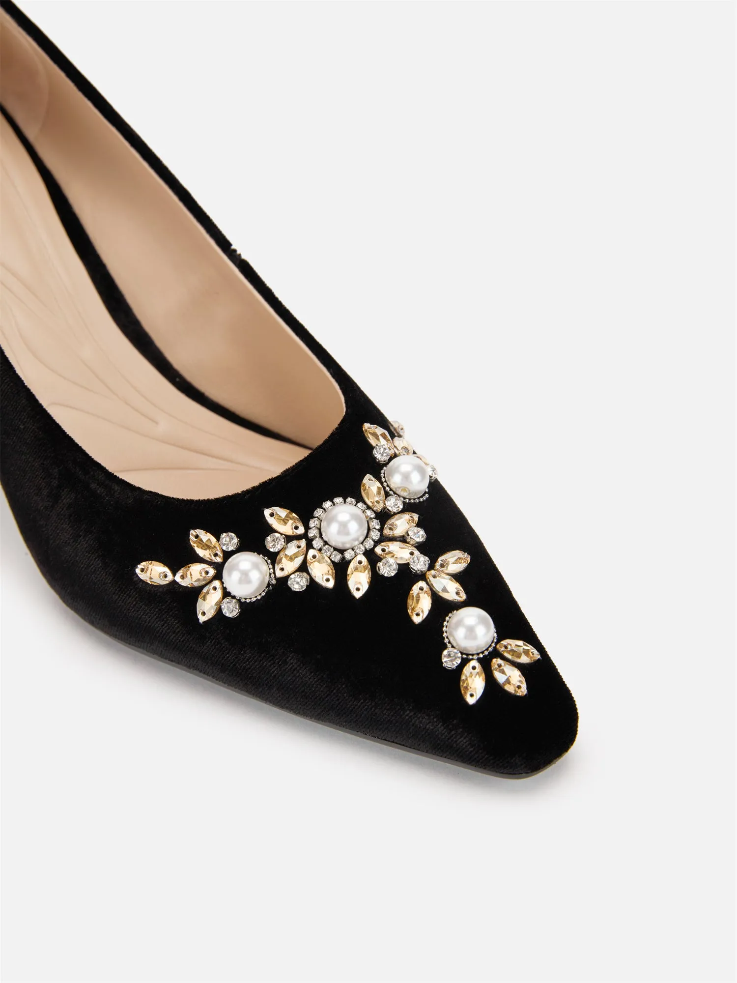 EP YAYING Rhinestone Velvet High Heels