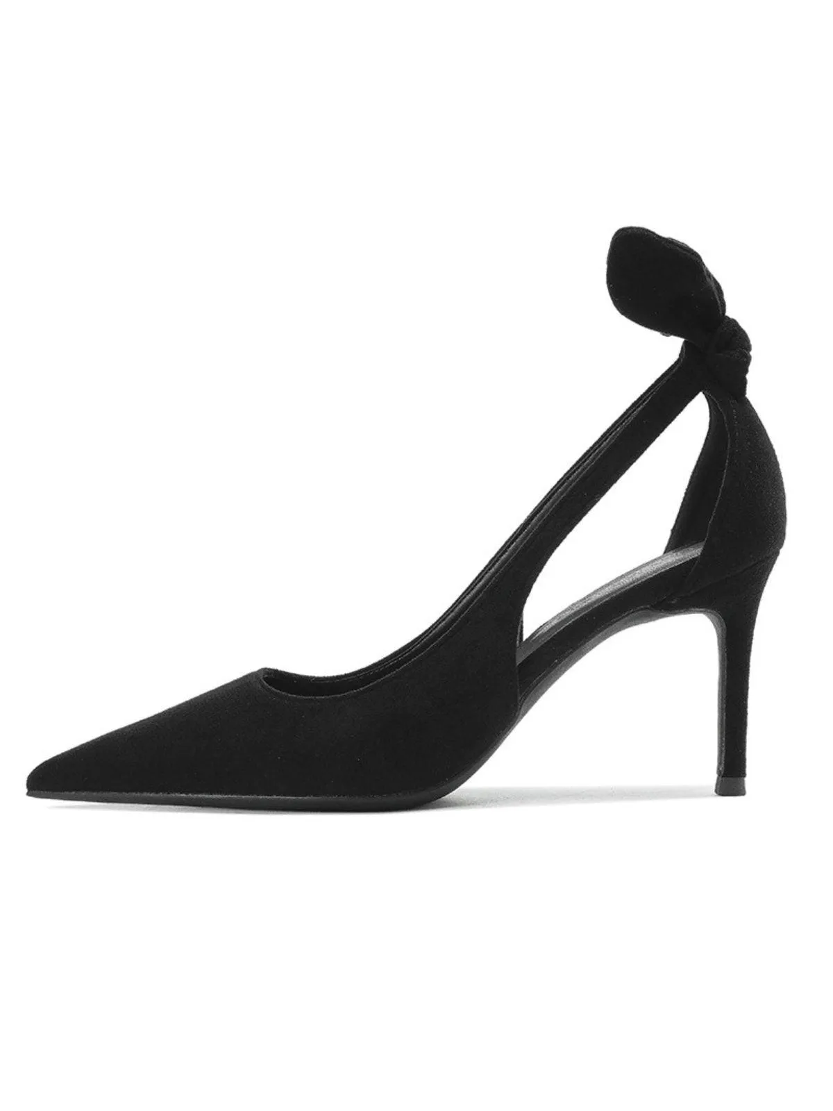 Esmal Bow Hollow Heels In Black