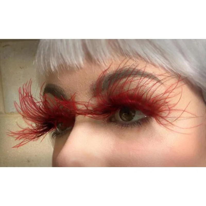 Eyelashes - Floating Red Feathers