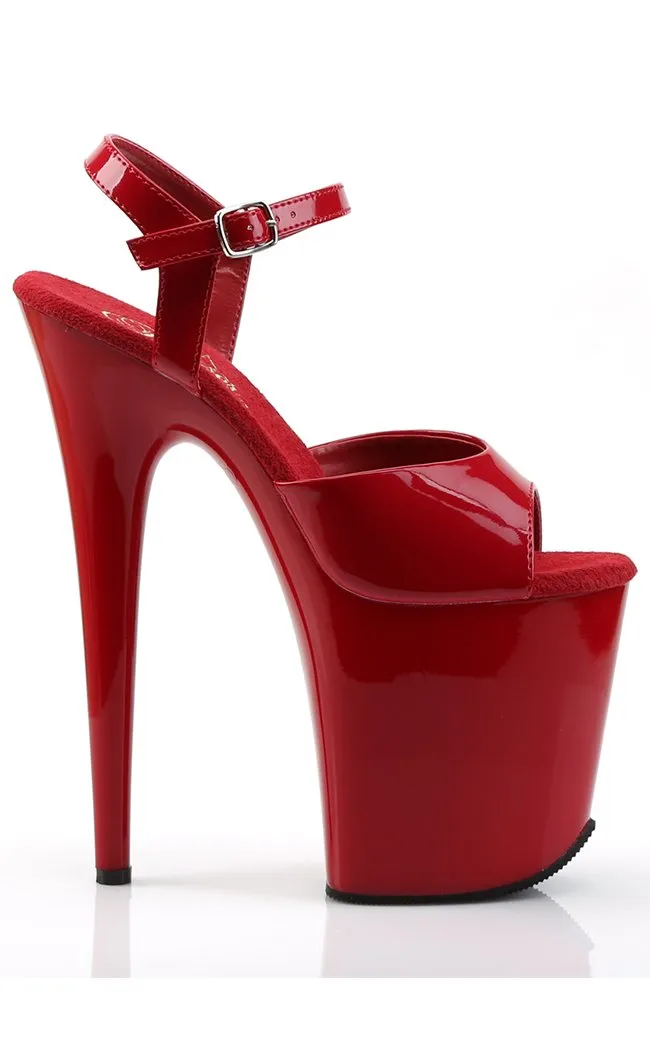 FLAMINGO-809 Red Patent Platform Heels