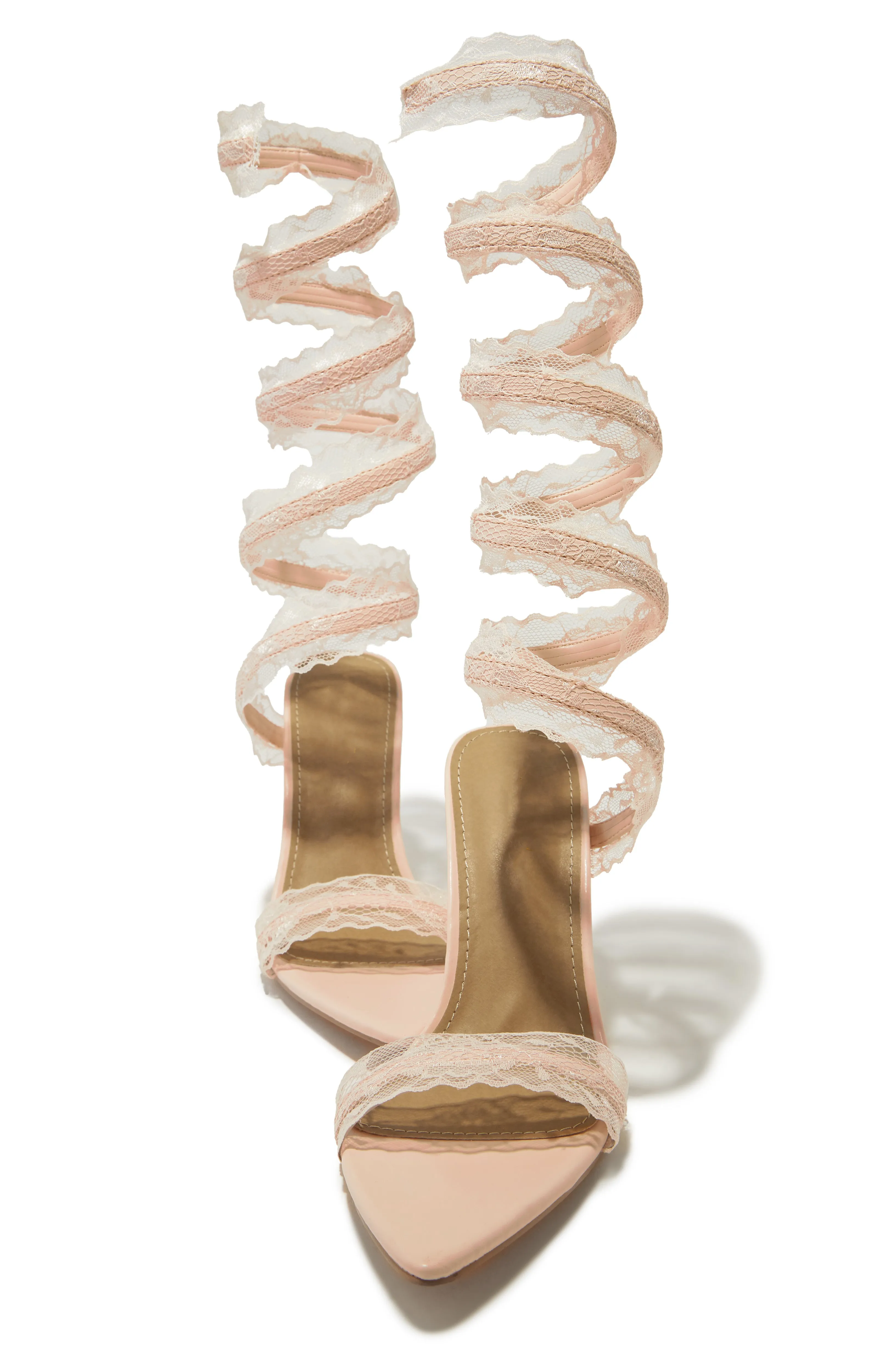 Gia Around The Ankle Coil High Heels - Blush