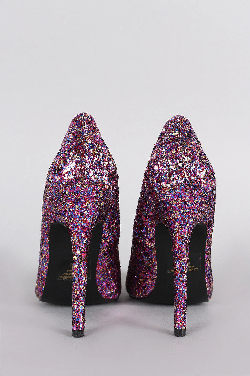 Glitter Pointy Toe Single Sole Stiletto Pump