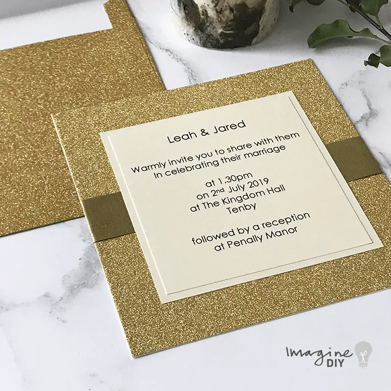 Gold Glitter Envelope - 16cm square