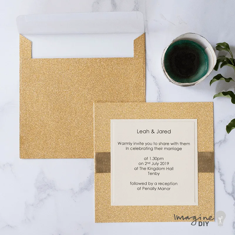 Gold Glitter Envelope - 16cm square