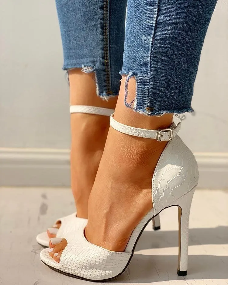 High Heel Ankle Strap Sandals