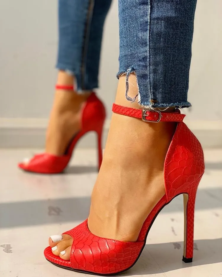 High Heel Ankle Strap Sandals