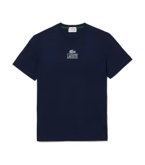 Iconic Print Cotton Jersey T-Shirt Navy Blue