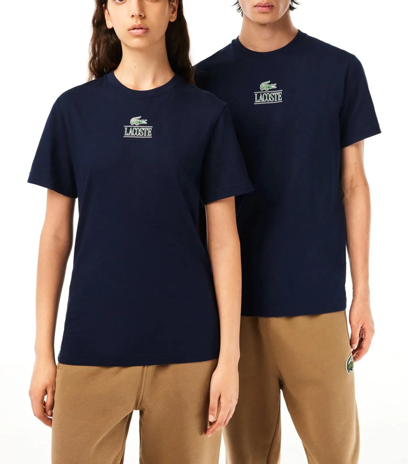 Iconic Print Cotton Jersey T-Shirt Navy Blue