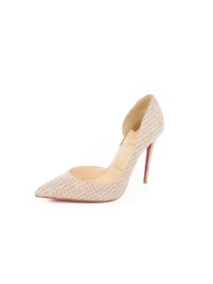 Iriza 100 Quadro Lurex Glitter Pumps - Nude