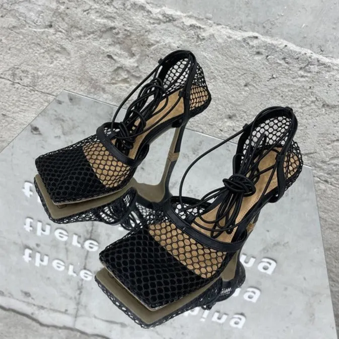 Isla Square Mesh Pump Heels