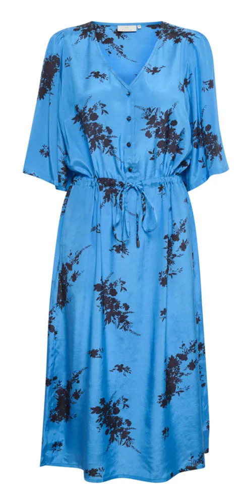 Kaffe Floral Print Dress, blue